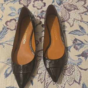 Tory Burch Shiny Black Pointed Flats